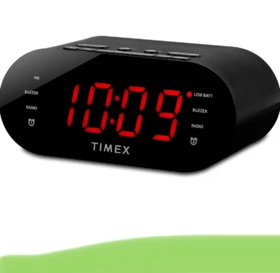 Timex T231B AM/FM Dual Alarm Clock Radio with 1.2-Inch Red Display and Line-In - Image 1 of 4