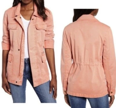 Abrigo Chaqueta Utilitaria Caslon Nuevo con Etiquetas Rosa Melocotón Puntada Metálica Talla XS X-Pequeño Foto 1 de 4