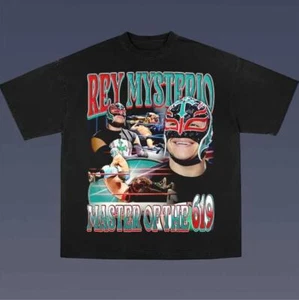 T-shirt grafica vintage Rey Mysterio, magliette Wrestling Wwe, merce Masters 2025 - Foto 1 di 3