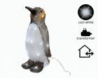 Outdoor Penguin Christmas Decoration - Light Up Cool White Led's - 33cm Tall