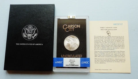 GSA!! KEY DATE!! 1884-CC U.S MORGAN SILVER DOLLAR ~ NGC CERTIFIED + GRADED MS 65 Cover
