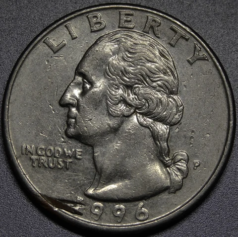 1996-P Washington Quarter Lamination Error Cover