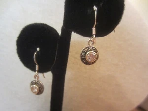 925 Sterling Silber kleine Ohrhänger Ohrringe SIGNIERT - Bild 1 von 3