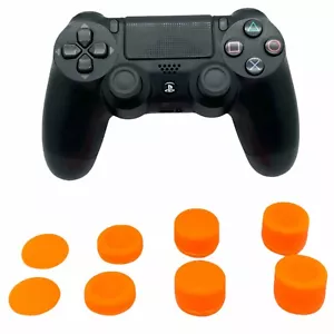 (NARANJA) PAQUETE DE 8 Extensores de agarre de joystick cubierta de pulgar para controlador PS4 - Imagen 1 de 11