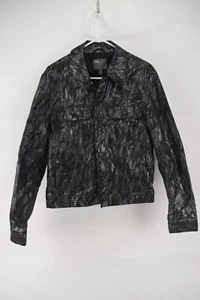 ASOS Design Mens Black Gray Faux Snake Skin Jacket Size M - Picture 1 of 5
