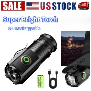 10000LM Powerful Flashlight Outdoor Rechargeable LED Tactical Torch Magnetic US - Picture 1 of 13