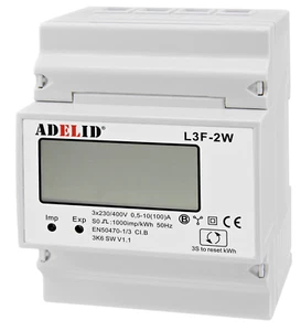 DREHSTROMZÄHLER BIDIREKTIONAL STROMZÄHLER WECHSELSTROMZÄHLER HUTSCHIENE PV SOLAR - Bild 1 von 12