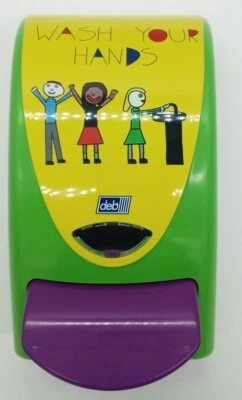 Deb Stoko Kinder Seifenspender Wash Your Hands bunt für Schaumseife Kindergarten
