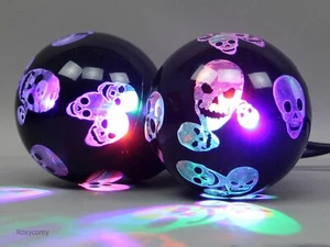 2 Gemmy Halloween LED Lightshow Multi Color Skull Projection Lights - Imagen 1 de 3