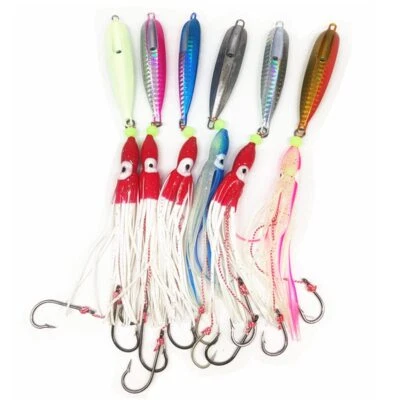 6 Stück 100g Inchiku Angelköder mit Jig und Oktopus Snapper King - Bild 1 von 4