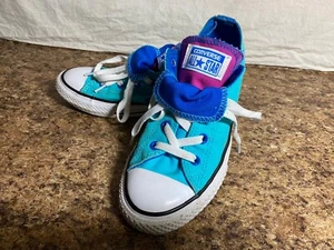 kids unisex Converse Chuck Taylor All Star Double Tongue Teal Sneakers - Picture 1 of 8