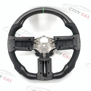 Custom Carbon Fiber Steering Wheel For 2010-2014 Ford Mustang perforated leather - Picture 1 of 8