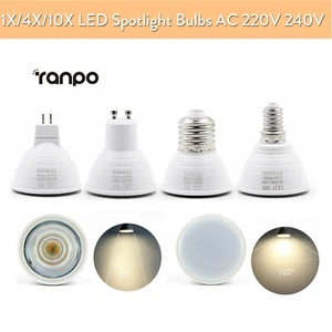 220V 6W Led Spotlight Bulb 220 Volt Gu10 Led Bulbs E27 6500K Mr16 Cool White E14 - Picture 1 of 13