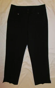 CAMBIO AUDREY microfiber nylon stretchy black capri crop black pants US 6 NWOT * - Picture 1 of 6