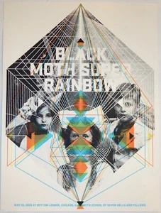 2009 Black Moth Super Rainbow Chicago Silkscreen Concert Poster s/n by Delicious - Picture 1 of 1