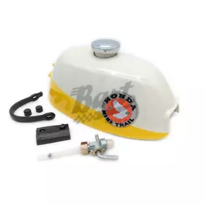 Yellow Honda Mini Trail Z50 K0 K1 68-70 Gas Fuel Tank Kit Emblems Cap Petcock - Picture 1 of 5