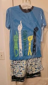 Boys Pajama 3pc Set M Medium 8 / 10 Dream Hand Sign Language Pjs NEW - Picture 1 of 3