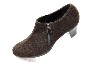Botín Munro Americano Para Mujer 6.5M Marrón Estampado Leopardo Cremallera Tacón Bomba Botín Foto 1 de 4