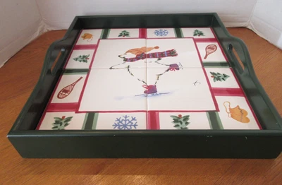 “SNOW BEAR” Pfaltzgraff Wood Tote Tray – 12 ¾” (2 Available) - Image 1 of 4