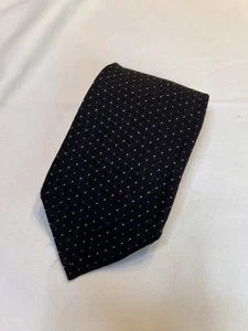 Vintage Black Polkadot Giorgio Armani 100% Made In Italy Cravatte Woven Tie - Picture 1 of 3