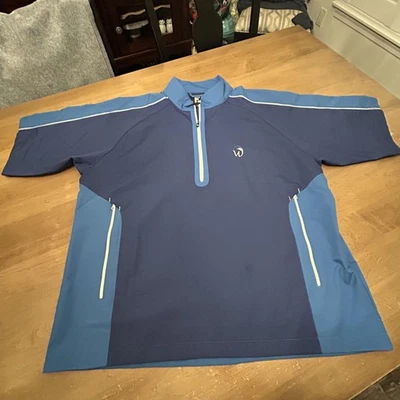 FootJoy Jacket Mens XL Blue Short Sleeve Half Zip Golf Pullover Windbreaker - Image 1 of 4