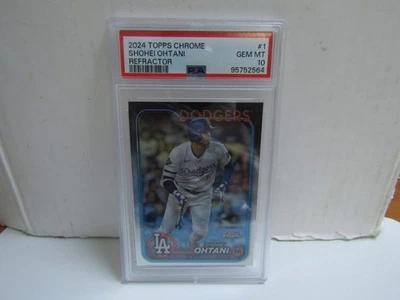 PSA 10 2024 Topps Chrome #1 Shohei Ohtani Refractor Dodgers - Image 1 of 2
