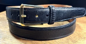 Trafalgar schwarz Java Eidechse Gürtel Gr. 38 1-1/8" breit Messing BKL USA Beschreibung lesen - Bild 1 von 9