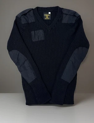 Citadel Sweater Mens Medium 40 Black Commando V Neck Wool Made in Great Britain - Image 1 of 4