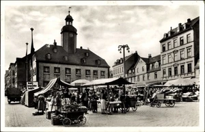 Ak Meerane in Sachsen, Marktplatz, Rathaus, Wochenmarkt - 3826028 - Picture 1 of 2