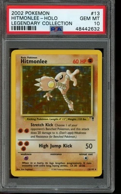 PSA 10 GEM MINT Pokemon Hitmonlee Legendary Collection Holo #13 2002 - Image 1 of 2
