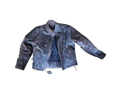 Frontier Leathers Large Leather Jacket Thinsulate Motorcycle Discoloration  - Image 1 of 4