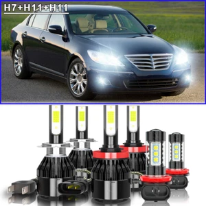 For 2009-2014 Hyundai Genesis 6x LED Headlight High/Low Beam+Fog Light Bulbs Kit - Picture 1 of 12