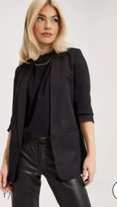 Only.com Onlelly 3/4 Life Blazer Black Size 6 - Picture 1 of 4