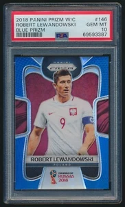 2018 Panini Prizm World Cup Robert Lewandowski PSA 10 BLUE 115/199 Poland #146 - Picture 1 of 2