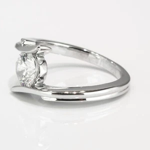 1/3 CT Solitaire Diamond Engagement Ring Round Cut F/SI2 950 Platinum - Picture 1 of 4