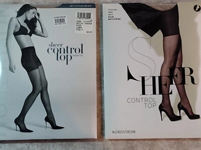 Nordstrom Sheer Control Top Pantyhose - Linen - Size: E - (2 Pair) - Sexy! - Image 1 of 4