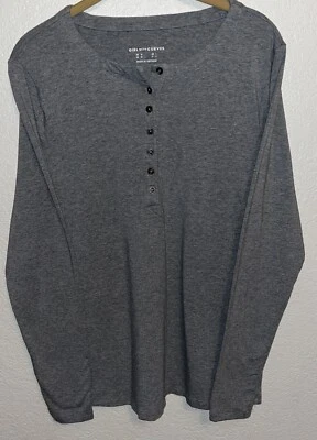 Camiseta de niña con curvas Henley 3/4 botones top mujer talla M gris Foto 1 de 4
