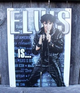 Nuevo Letrero Elvis Presley Rey del RockNRoll Cuero Metal Nostálgico Coleccionable  - Imagen 1 de 4
