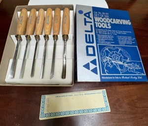 DELTA SORBY WOOD CARVING TOOLS 06-101 SET OF 6- WOOD WORKING CHISELING - Picture 1 of 10