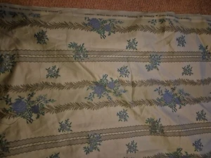 1960s Vintage Romanex de Boussac 'cotton fabric green & blue New 5.5ml X 148cmw - Picture 1 of 6