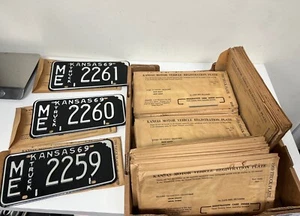 lot of 75 Kansas 1969 License Plates ME 2201 TRUCK AUTO & TRAILER - New Plates - Picture 1 of 6