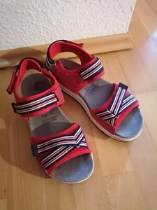 Bama eco Sandalen Gr. 40 Weite G ~ rot -blau ~ marine Look ~ Klett - Bild 1 von 5