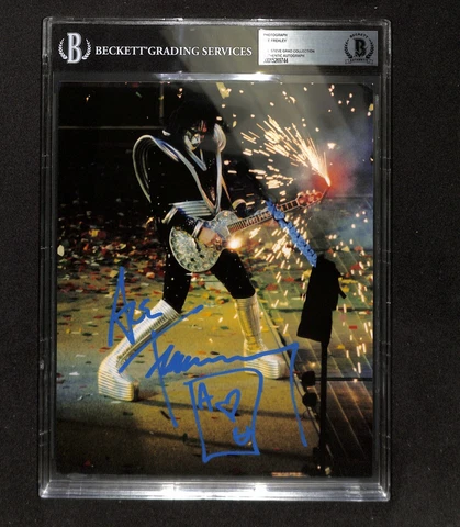 KISS Ace Frehley Signed 8X10 Photograph BAS (Grad Collection) Cover