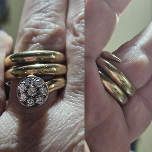 Certificato Anello Vintage Serpente Oro Giallo 18kt Diamanti 0.65ct Snake Ring - Foto 1 di 14