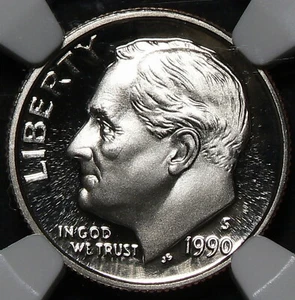 1990 S Dime 10 Cents NGC PF 69 Ultra Cameo #16757q - Picture 1 of 4