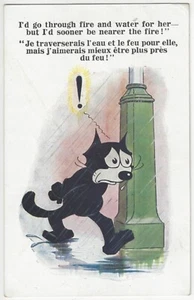 1925 Felix el gato Creyendo sobre una chica - Postal ilustrada por artista - Imagen 1 de 2