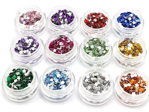 12.000 gemas de estrás acrílico con respaldo plano de 3 mm flor facetada con rueda 12 colores - Imagen 1 de 8