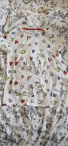 F&F White Heart Shortie Pyjama Set, Age 10-11, BNWT - Picture 1 of 3