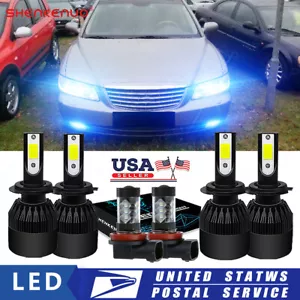 For Hyundai Azera 2006-2017 8000K 6x LED Headlight Bulbs High Low Beam+Fog Lamps - Picture 1 of 12