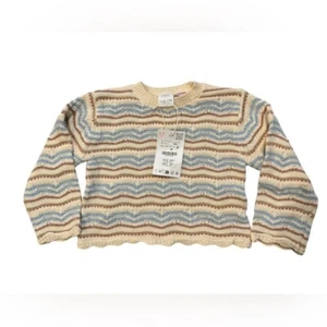 Zara girls sparkle striped sweater 4 - Picture 1 of 6